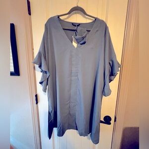 NWT: BloomChic 14/16 blue grey short dress with removable belt